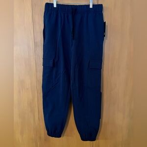 PULI Women's Loose Cargo Sweatpants Pockets Sporty Gym Athletic Fit Joggers, Lg